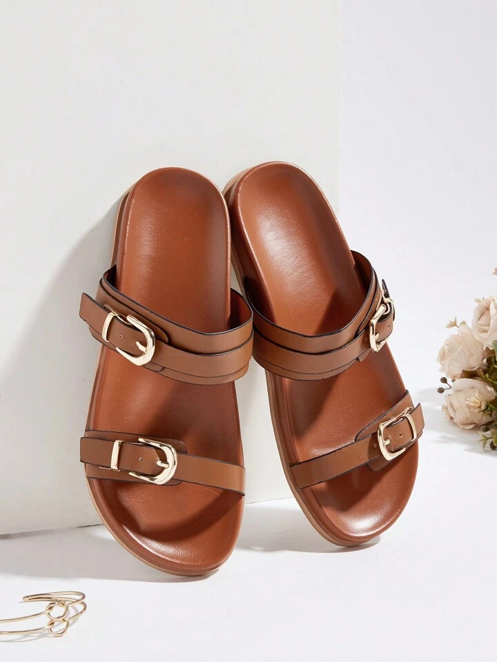 Casual Brown Strap Sandals | SHEIN