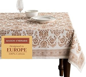Maison d' Hermine 100% Cotton Table Cover - 60"x120" Rectangle Decorative Tablecloth - Washable T... | Amazon (US)