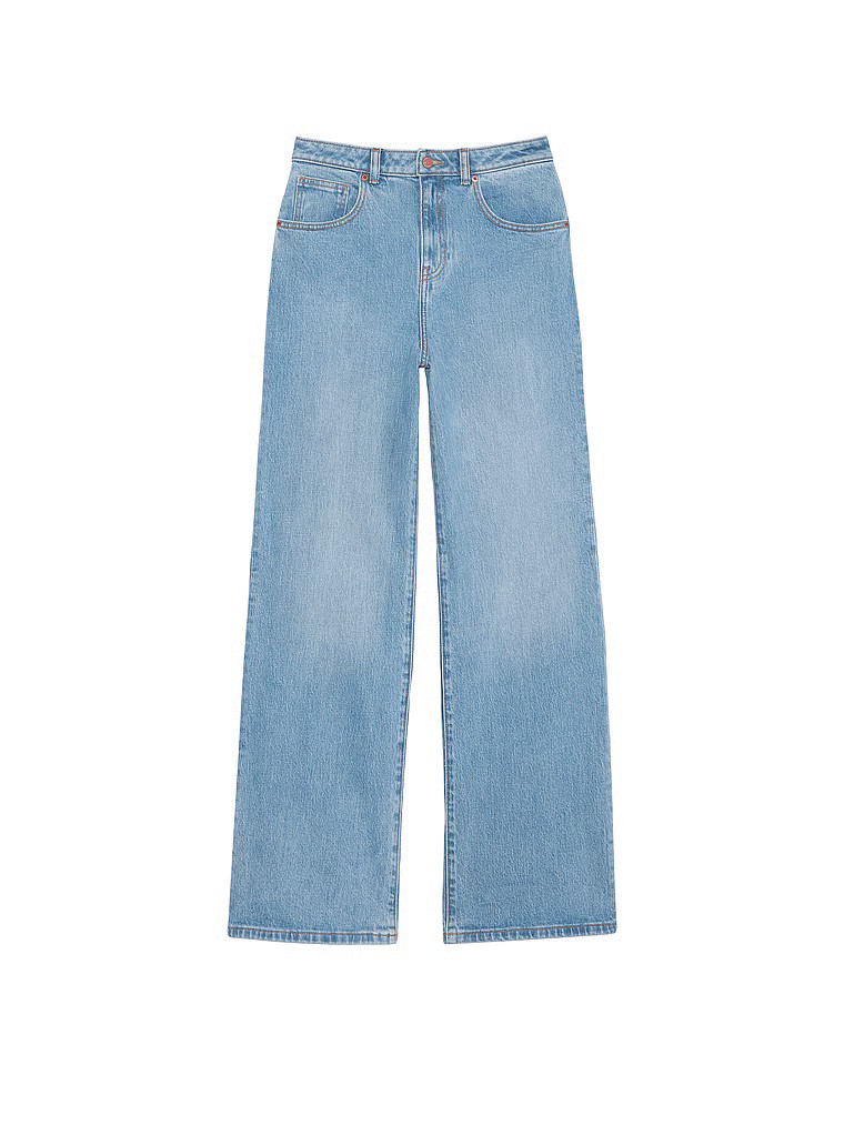 Buy Denim by PINK High-Rise Straight Jeans, Light Wash - Order Bottoms online - PINK US | Victoria's Secret (US / CA )