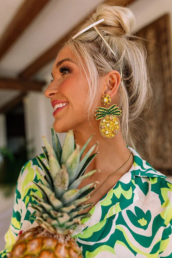 Pineapples In Paradise Beaded Earrings | Impressions Online Boutique