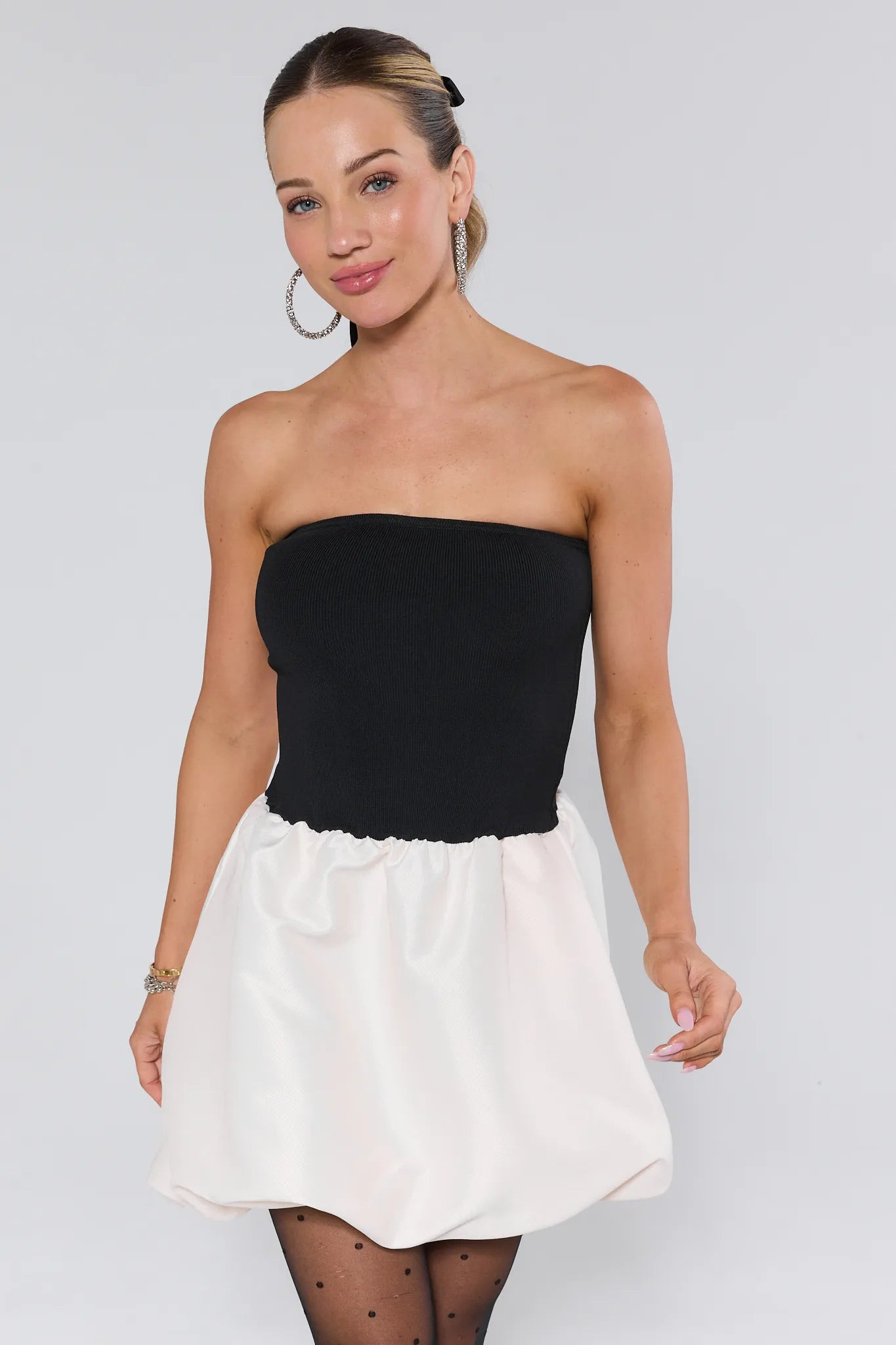 Sasha Strapless Bubble Mini Dress | Avara