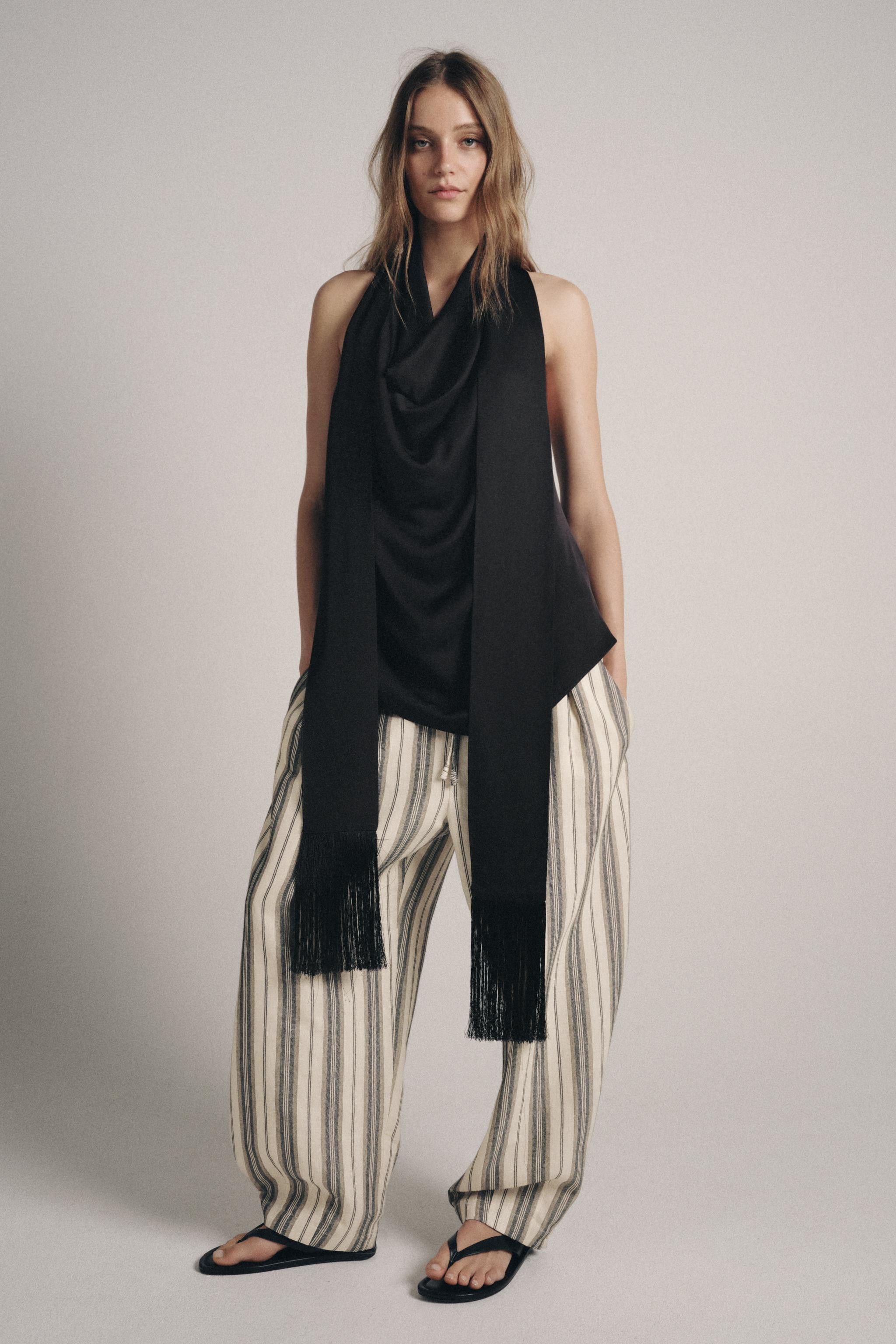FRINGE SCARF HALTER TOP ZW COLLECTION | Zara US