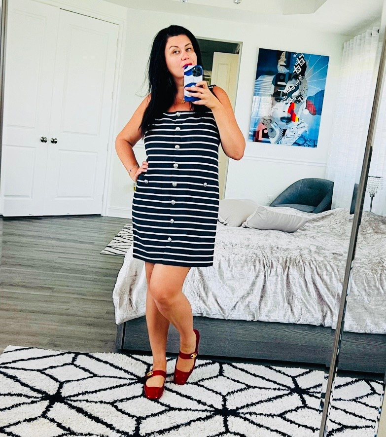 ❤️ When you’ve got a striped dress, red flats just seem to complete the look! 😍

What do you think? Would you pair this combo, or go with something else? 💬👇

❤️Veronica Beard dress 50% off. Love it: 🔗 
https://bit.ly/3Gu4Ymt
❤️VLOGO Valentino Mary Janes on sale: 🔗 https://bit.ly/3YUaUeS

#EasilyResortWear
#EasilyPackingList
#EasilyDressedMilana

#LTKShoeCrush #LTKSeasonal #LTKSaleAlert