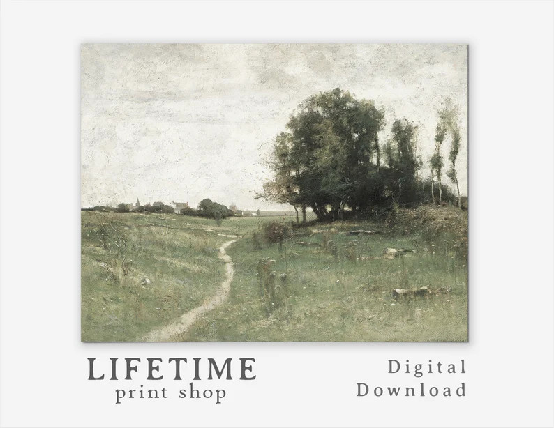 Trail To Town | DIGITAL DOWNLOAD | Farmhouse Painting | Country Landscape | Farm Wall Art | Vinta... | Etsy (CAD)