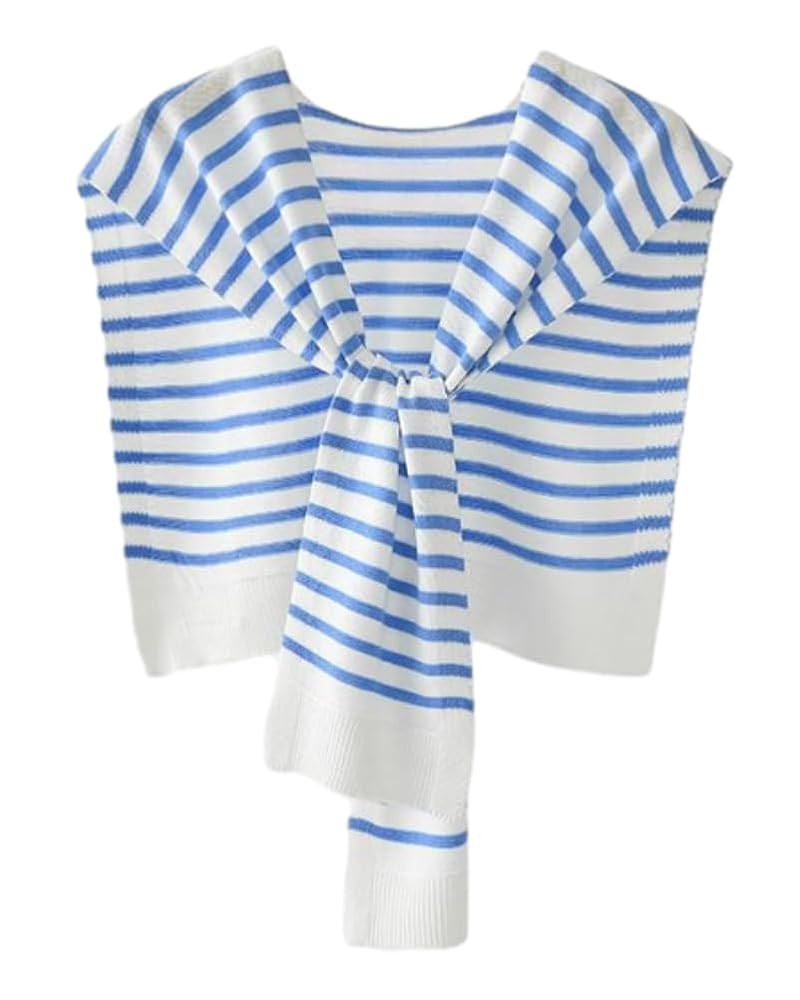 Womens Striped Pashmina Shawls and Wraps Knitted Sweater Casual Shawl Wraps Scarf Cardigan Cape C... | Amazon (US)
