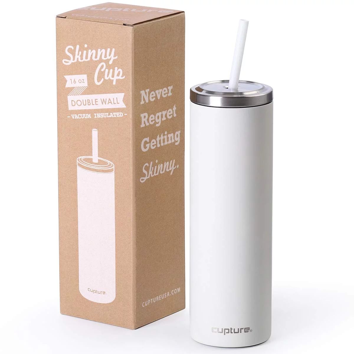 Cupture Stainless Steel Skinny Insulated Tumbler Cup with Lid and Reusable Straw - 16 oz (Winter ... | Walmart (US)