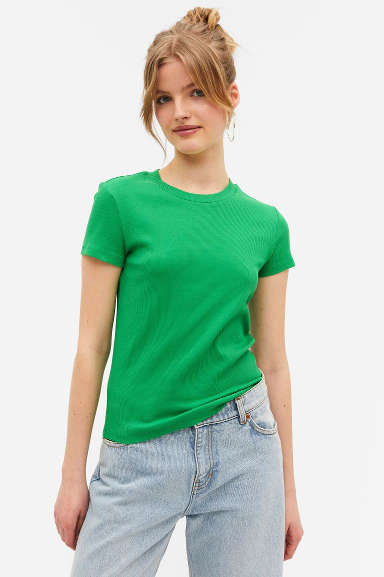 2er-Set gerippte T-Shirts | H&M (DE, AT, CH, NL, FI)