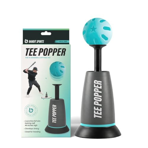 Bandit Sports Tee Popper, Durable Nylon Strength, Batting Tee for Perfect Swings, Baseball Training for Hitting Without a Pitcher 1 Popper Ball Included | Amazon (US)