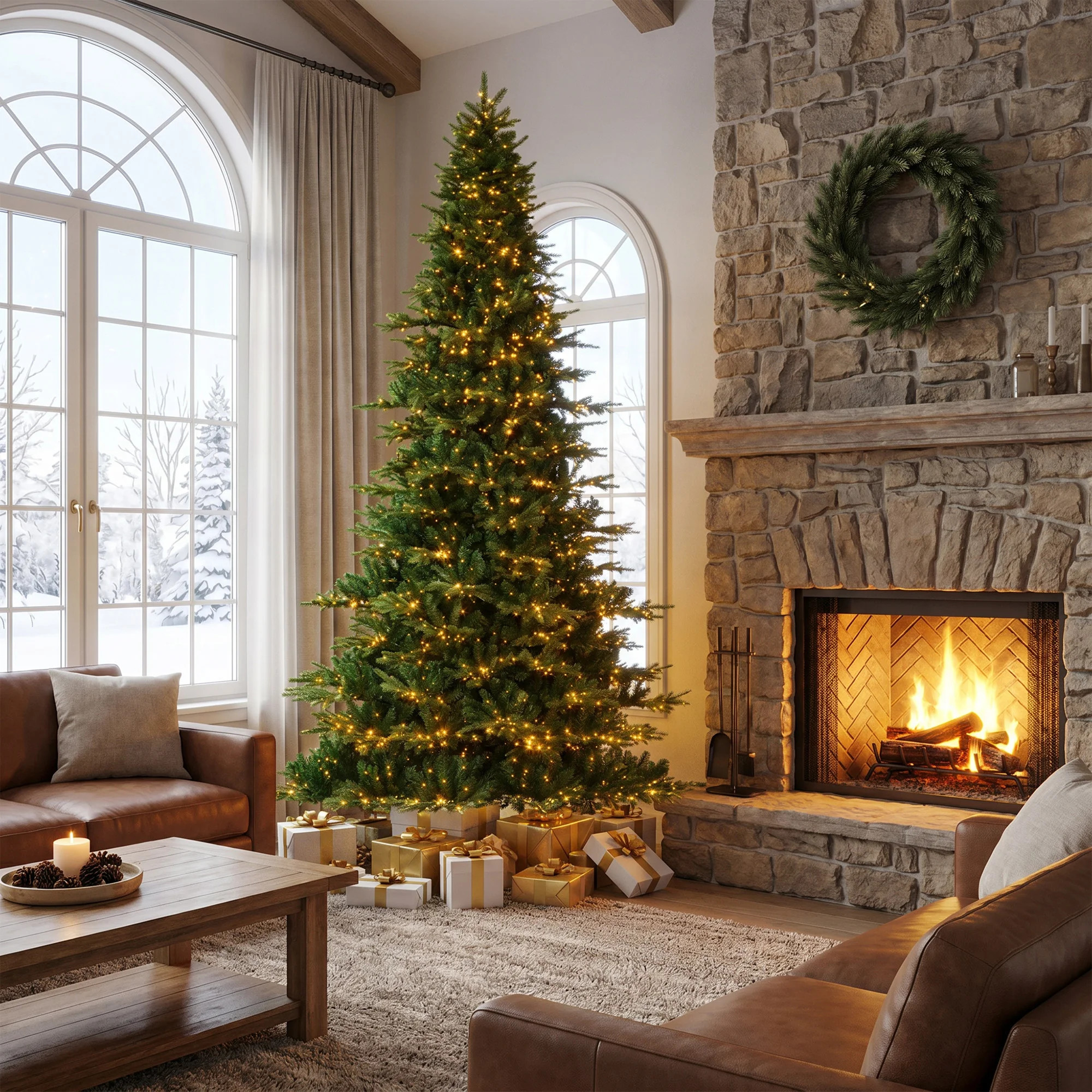 15Ft Pre-Lit Full Fir Artificial Christmas Tree with 5000 Multi-Color Lights | Wayfair North America