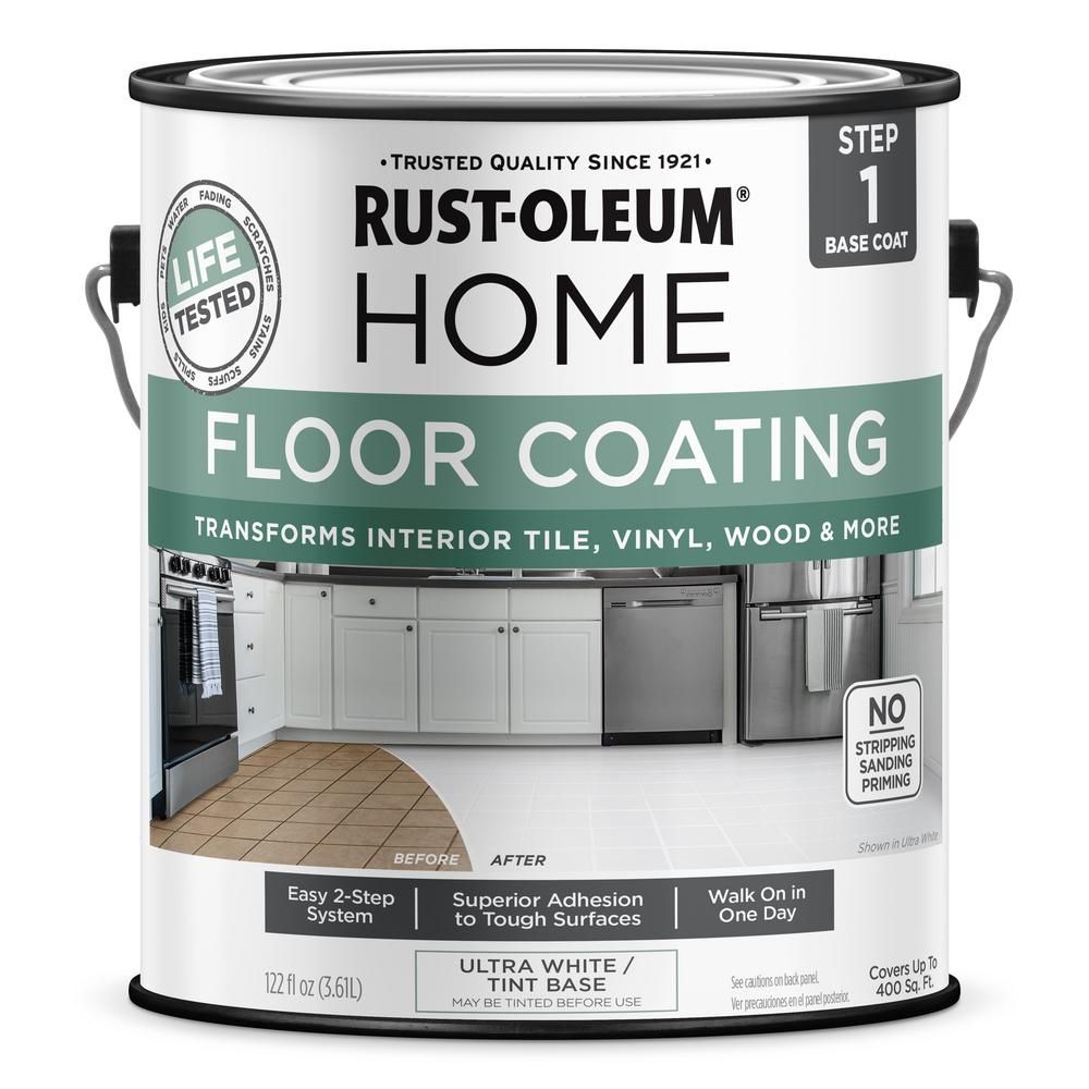 Rust-Oleum Home 1 gal. Ultra-White Interior Floor Base Coating, Ultra White | The Home Depot