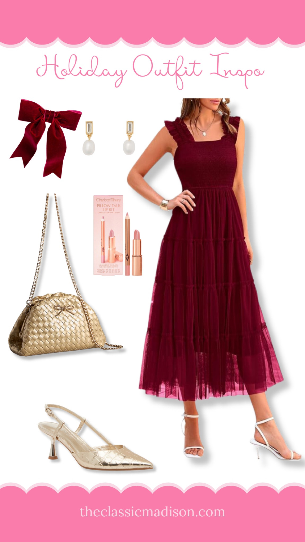 Feeling festive in burgundy! 🍷✨ This tiered tulle dress is a romantic holiday favorite. Pair it with gold accessories and velvet bows for the ultimate holiday glam.
💗 Shop this outfit to bring the magic to your wardrobe!
#HolidayGlam #BurgundyVibes #FestiveFashionInspo

#LTKHoliday #LTKSeasonal #LTKStyleTip