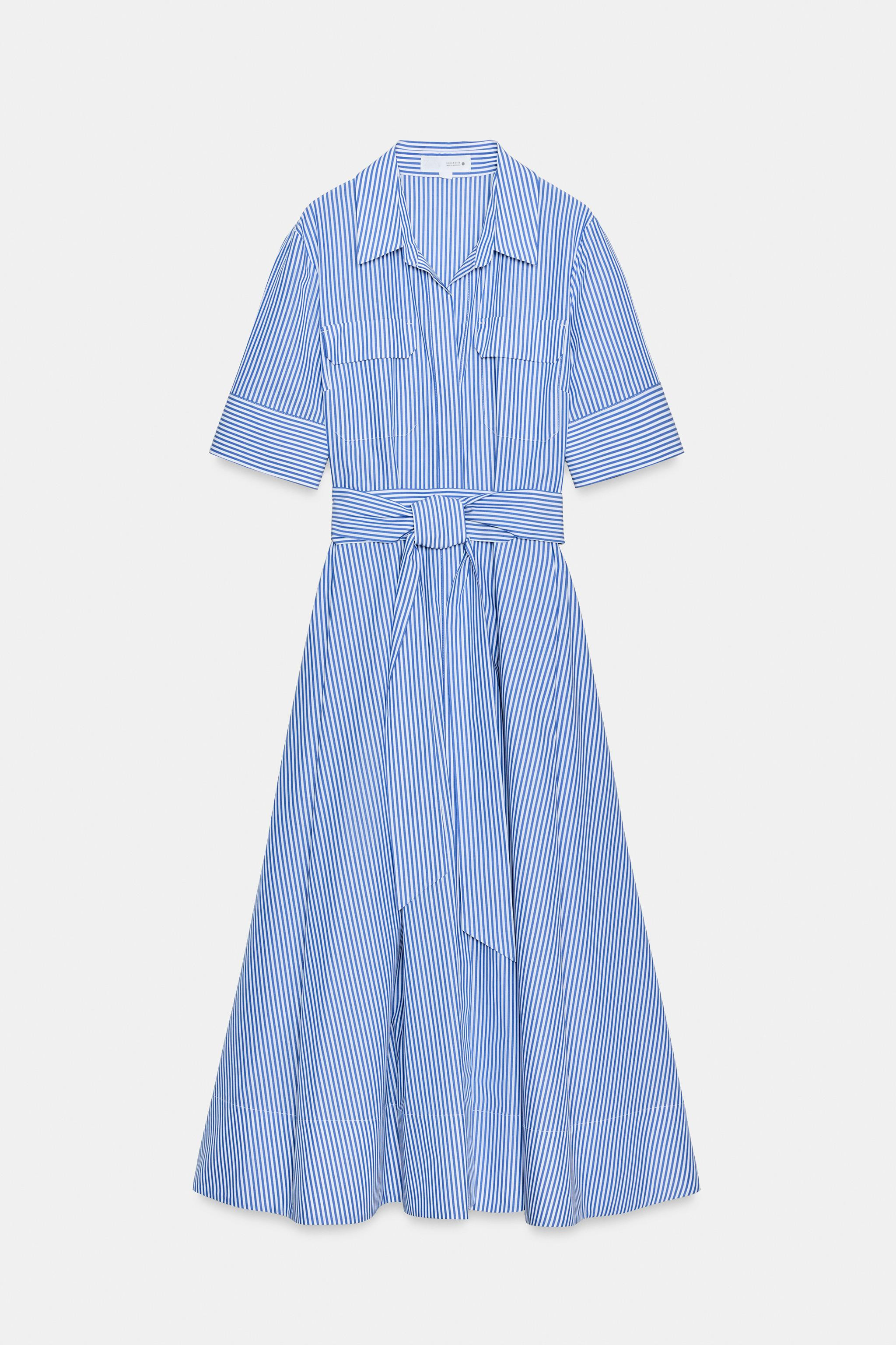 ZW COLLECTION STRIPED POPLIN DRESS WITH BELT | Zara AU