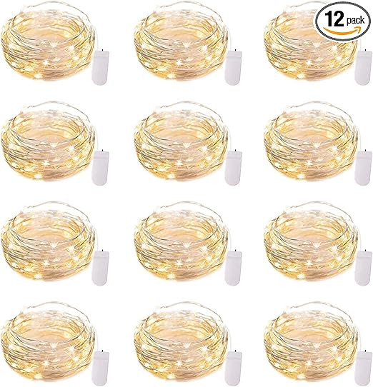 Brightown 12 Pack Led Fairy Lights Battery Operated String Lights Waterproof Silver Wire 7 Feet 2... | Amazon (US)