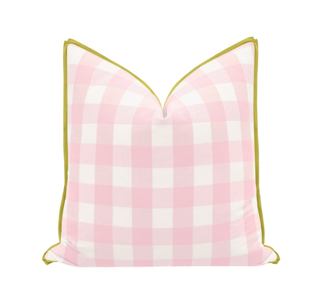 Charleston Check // Primrose with Butterfly Flange COVER ONLY | flange pillow | designer pillow |... | Etsy (US)