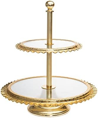 Godinger Ripple Gold 2 Tier Platter Tray | Amazon (US)