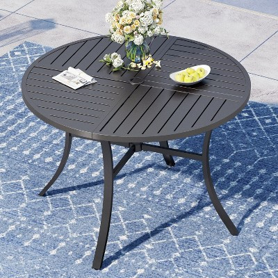 Captiva Designs 1pc Outdoor Patio Dining Steel Frame Table with Umbrella Hole for 4 | Target