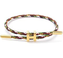 Adjustable H Rope Bracelet, Gold-plated Buckle Design Titanium Steel Wire Fashion Bridesmaid Brac... | Amazon (US)