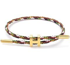 Adjustable H Rope Bracelet, Gold-plated Buckle Design Titanium Steel Wire Fashion Bridesmaid Brac... | Amazon (US)