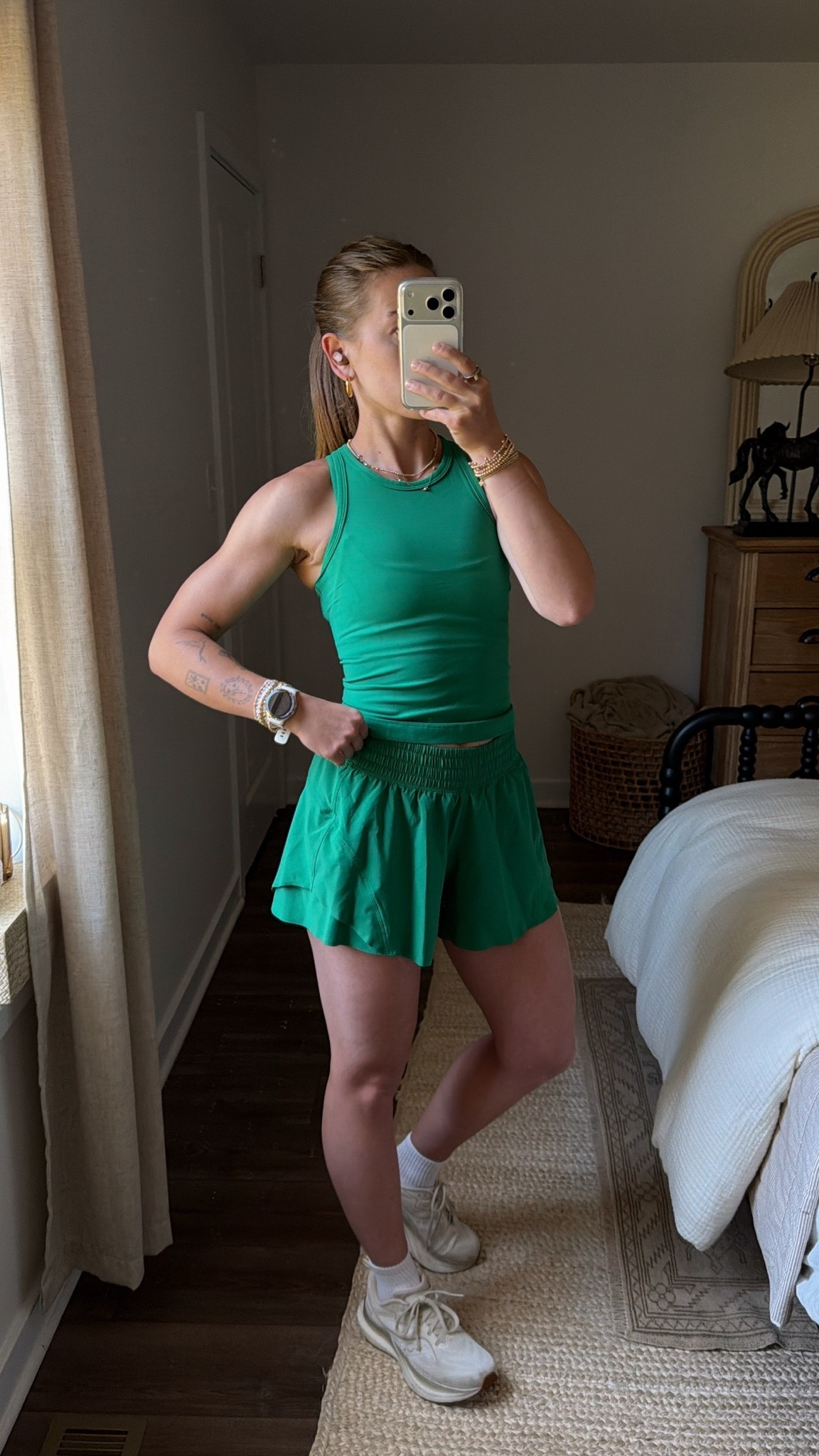 6/1/26 Morning Run Outfit + Favorite Running Gear

Today’s morning run outfit 🤍 wearing a matching green Lululemon set with my Saucony Tempus sneakers, Garmin, Beats headphones, and my favorite Aritzia socks. Comfortable, lightweight pieces that make getting out for a run so much easier—everything is linked here ✨

#LTKfitnessgoals #LTKActive #LTKootd
