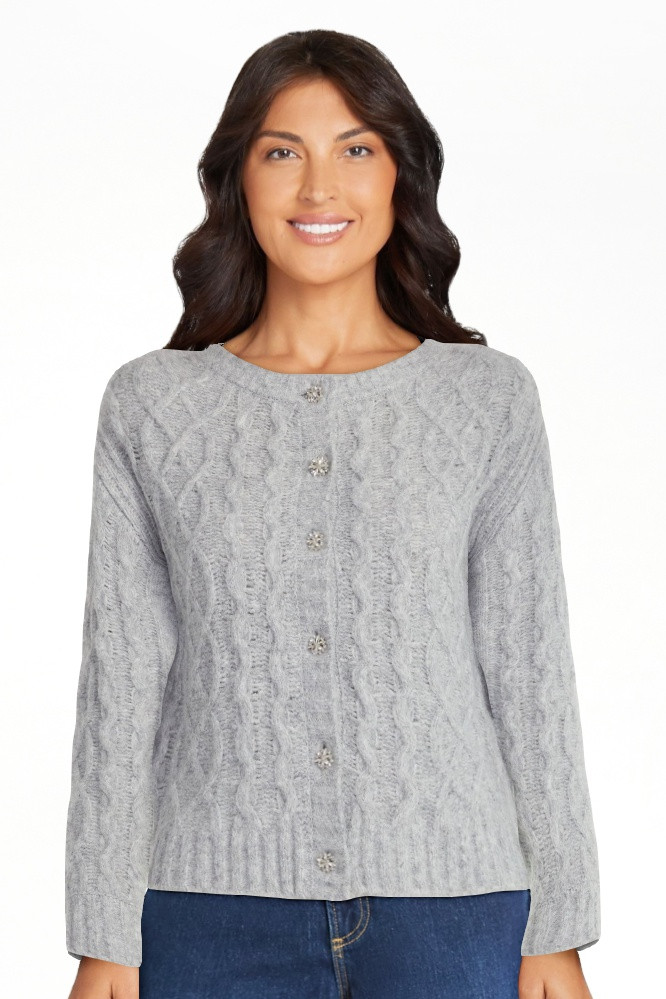 Free Assembly Women's and Women's Plus Cropped Cable Cardigan Sweater, Midweight, Sizes XS-4X | Walmart (US)