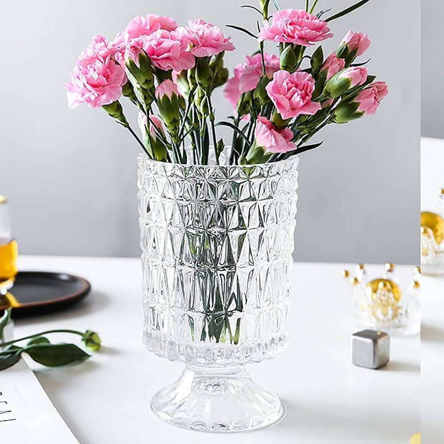 Vase, Glass Flower Vase, Vases for Flowers, Clear Decorative Vase, Glass Clear Geometric Shapes V... | Amazon (CA)