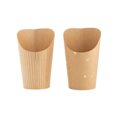 Gold Foil Kraft Dots and Stripes Charcuterie Cups (24ct) | My Mind's Eye