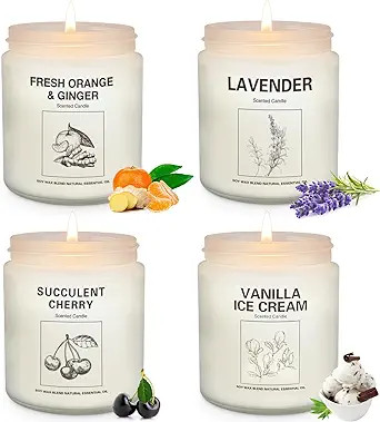 Scented Candles Sets, Candles for Home Scented,Made with Natural Soy Wax & Essential Oils, 35 Hou... | Amazon (US)