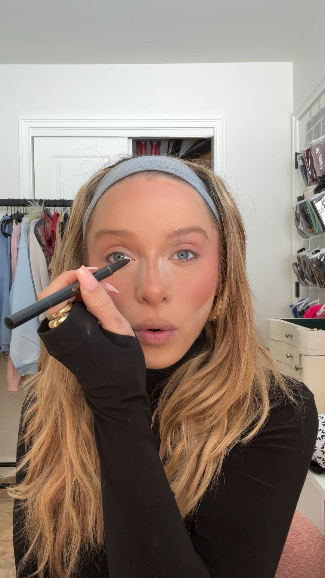 Foundation shade 220 
Under eye corrector shade 2
Contour shade truffle 
Cream bronzer shade baked 
Concealer shade oat 
Cream blush shades sacred, pink ice, and pinkgasm 
Powder blush shade cheer 
Lipliner shade up and down tan 
Lipstick shades Liv it up and Kim k w 
Lipgloss shade Fenty glow 

#LTKSaleAlert #LTKFindsUnder100 #LTKBeauty