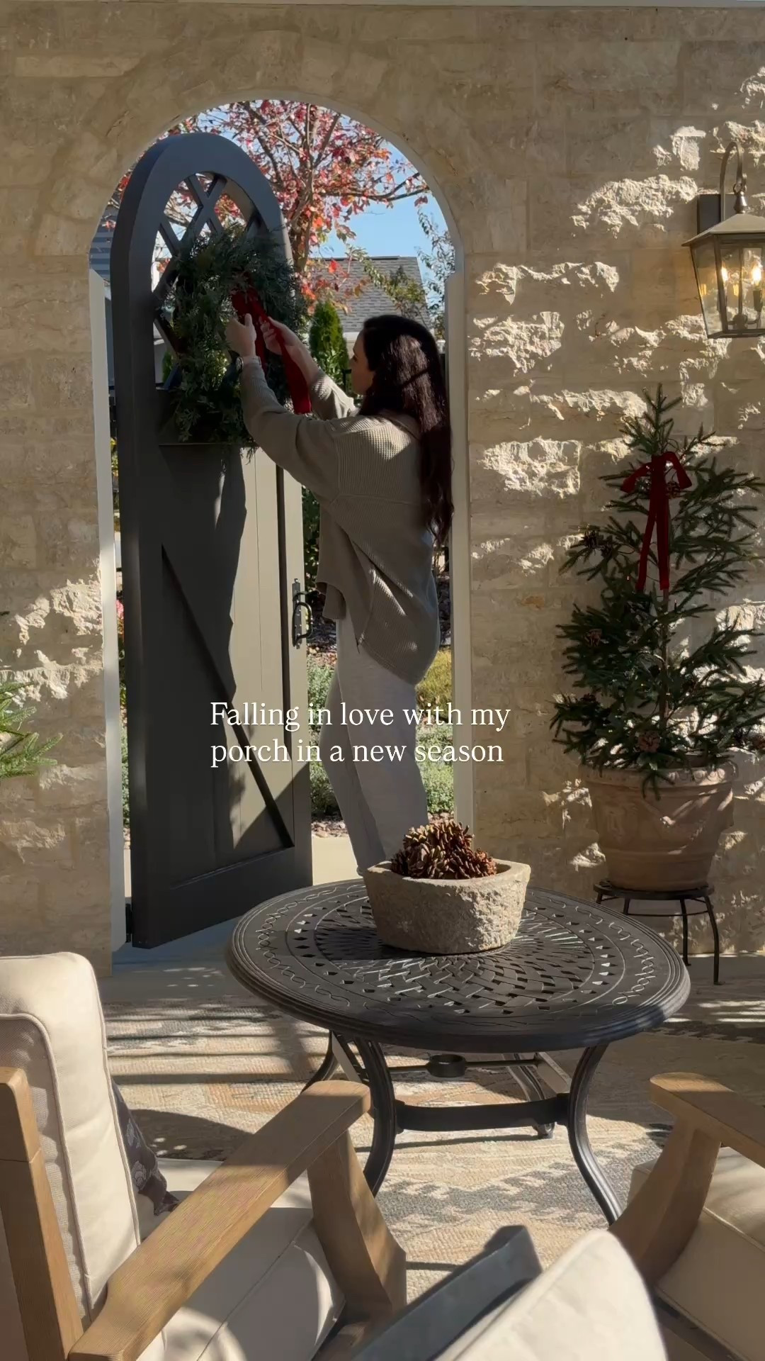 Winter porch, simple outdoor Christmas 

#LTKFindsUnder100 #LTKHome #LTKStyleTip