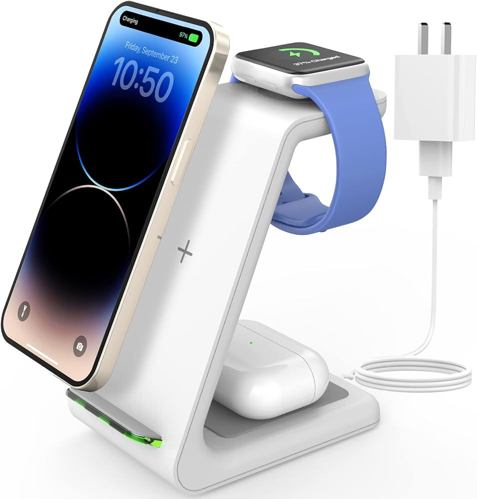 JoyGeek Wireless Charging Station, Wireless iPhone Charger, 3 in 1 Charging Station for Apple iPh... | Amazon (US)