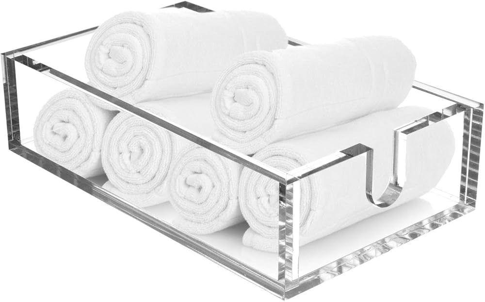 Royal Imports Acrylic Guest Towel Napkin Holder, Clear Fancy Paper Hand Napkin Tray Caddy Storage... | Amazon (US)