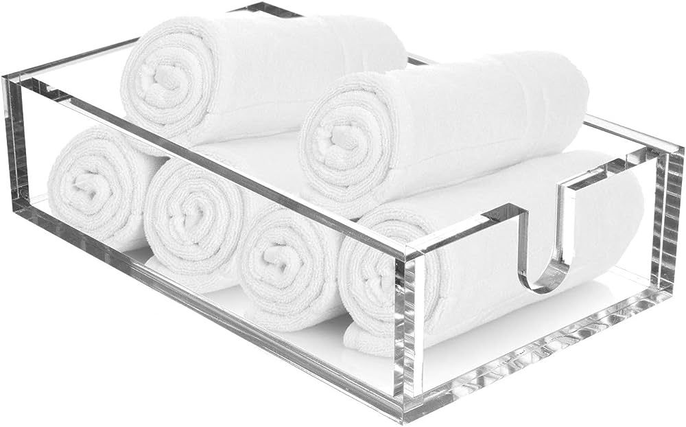 Royal Imports Acrylic Guest Towel Napkin Holder, Clear Fancy Paper Hand Napkin Tray Caddy Storage... | Amazon (US)