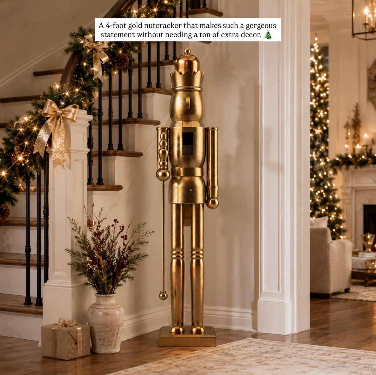 A stunning 4-ft gold nutcracker that adds elegance without extra decor. Perfect for your festive display! 🎄✨

#LTKSaleAlert #LTKHome #LTKSeasonal