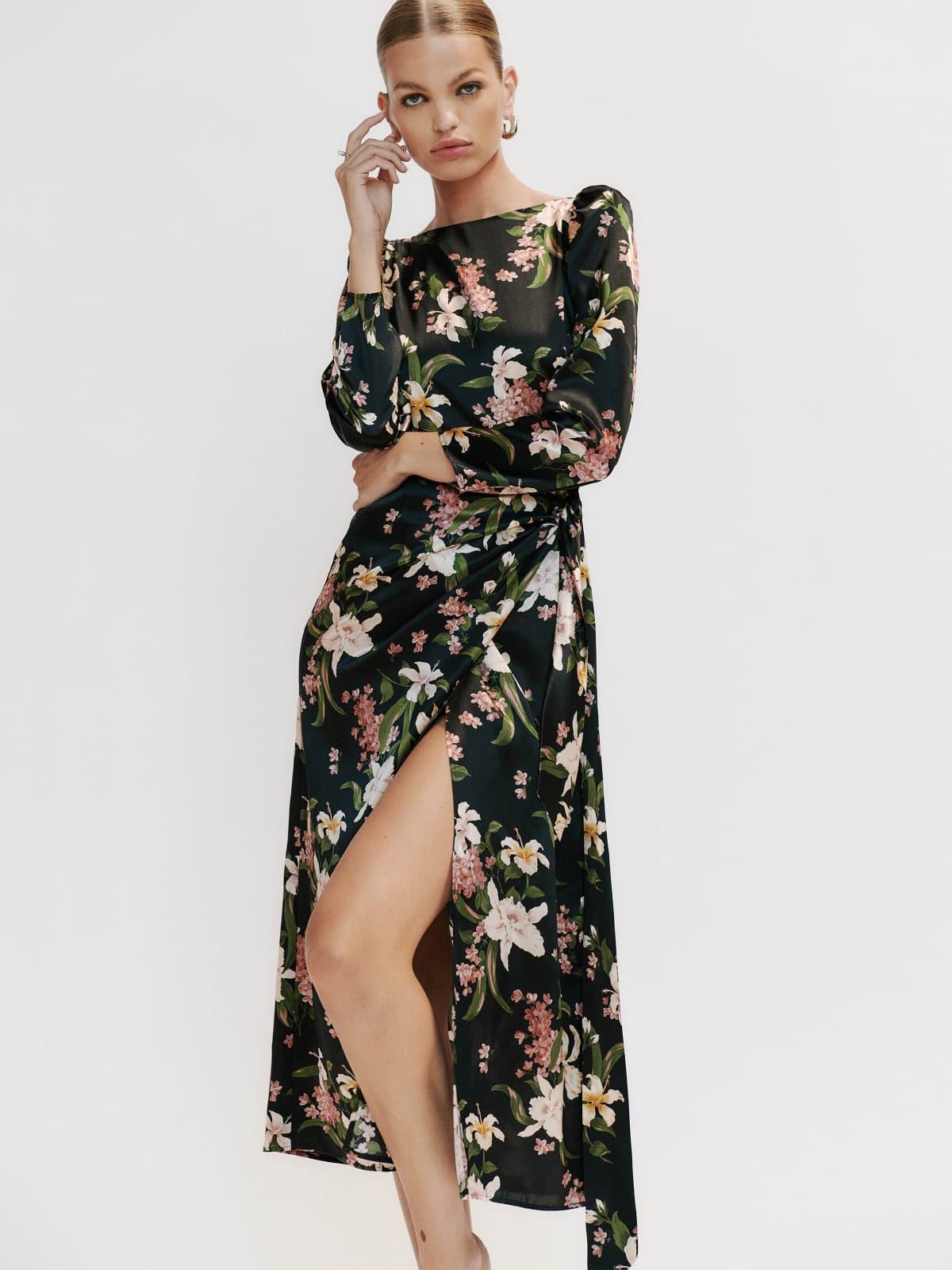 Cassis Silk Dress | Reformation (Global)