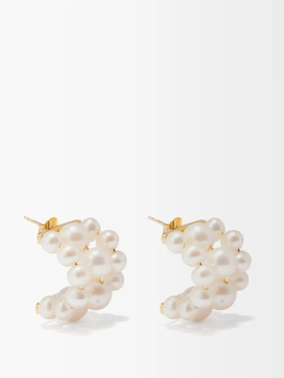 Bitter Butter pearl & 14kt gold-vermeil earrings | Matches (UK)