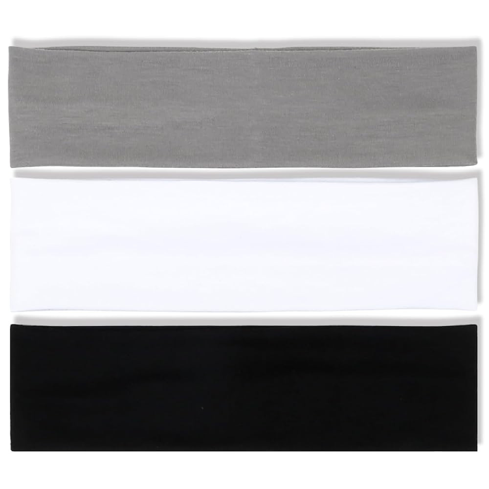 Women's Thick Stretchy Sweat Headbands in White and Black for Yoga, Workout, and Everyday Wear - ... | Amazon (US)