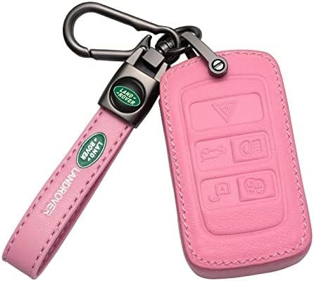 Car Key Case Genuine Leather Protector with Keychain fit for Range Rover Evoque Velar Discovery L... | Amazon (US)