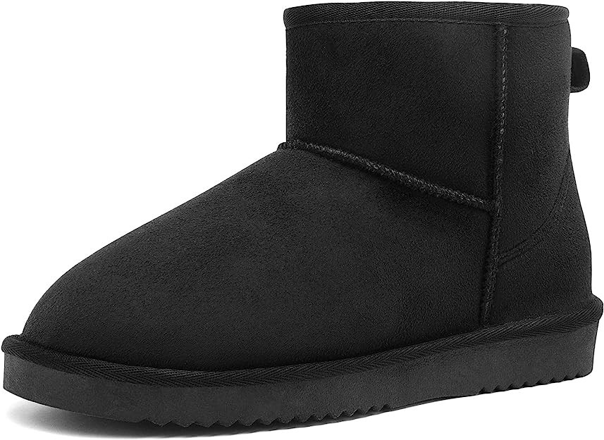 DREAM PAIRS Women's Black Brown Tan Grey Winter Snow Boots Classic Faux Fur Lined Slip On Ankle B... | Amazon (US)