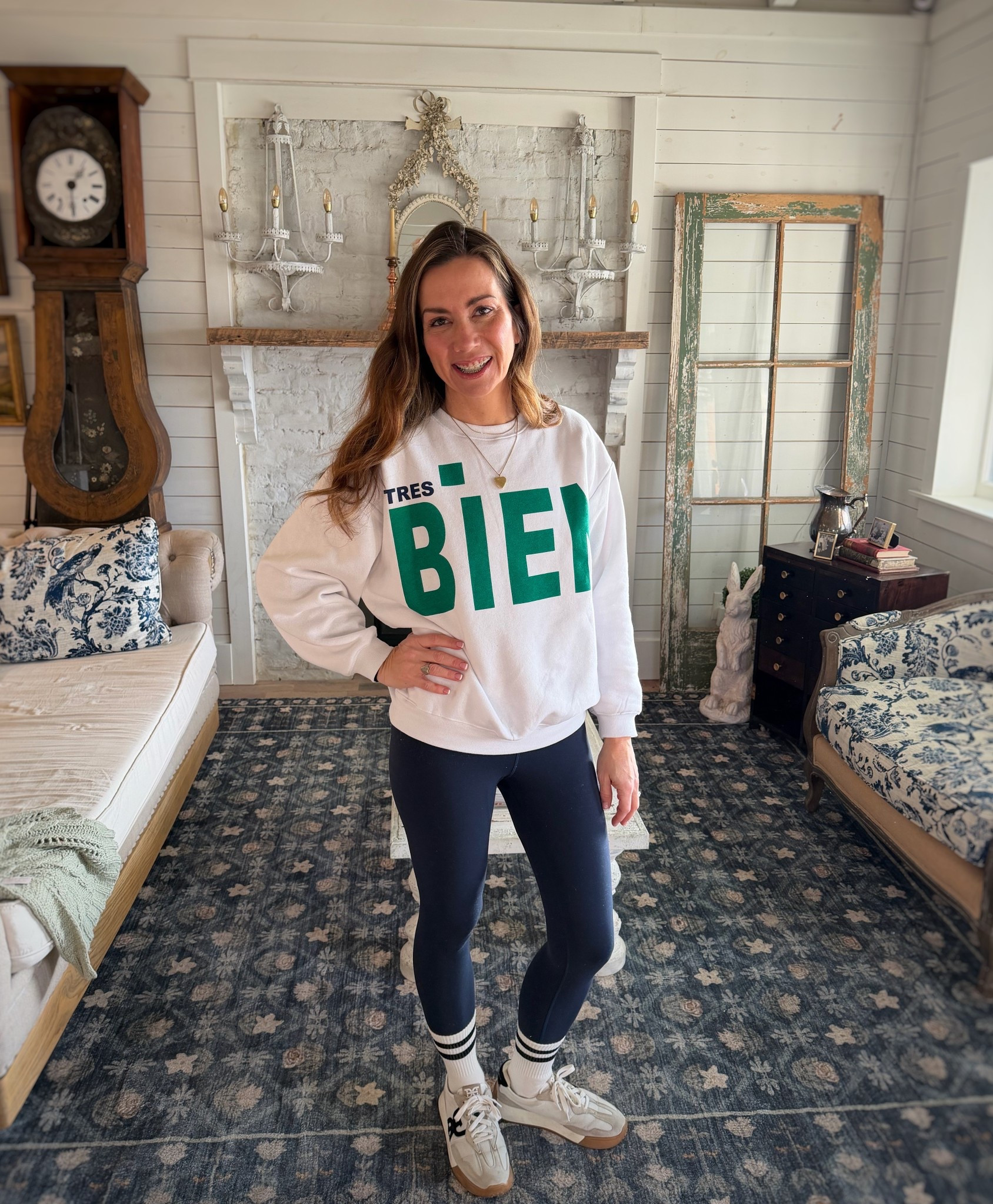 I love this new sweatshirt we got in at Jami Ray Vintage online. It pairs well with my stripe socks and navy leggings  

#LTKmomlife #LTKootd #LTKfitnessgoals