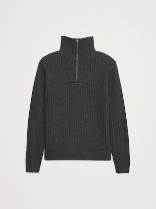 Ribbed Merino Half-Zip Sweater | Banana Republic (US)