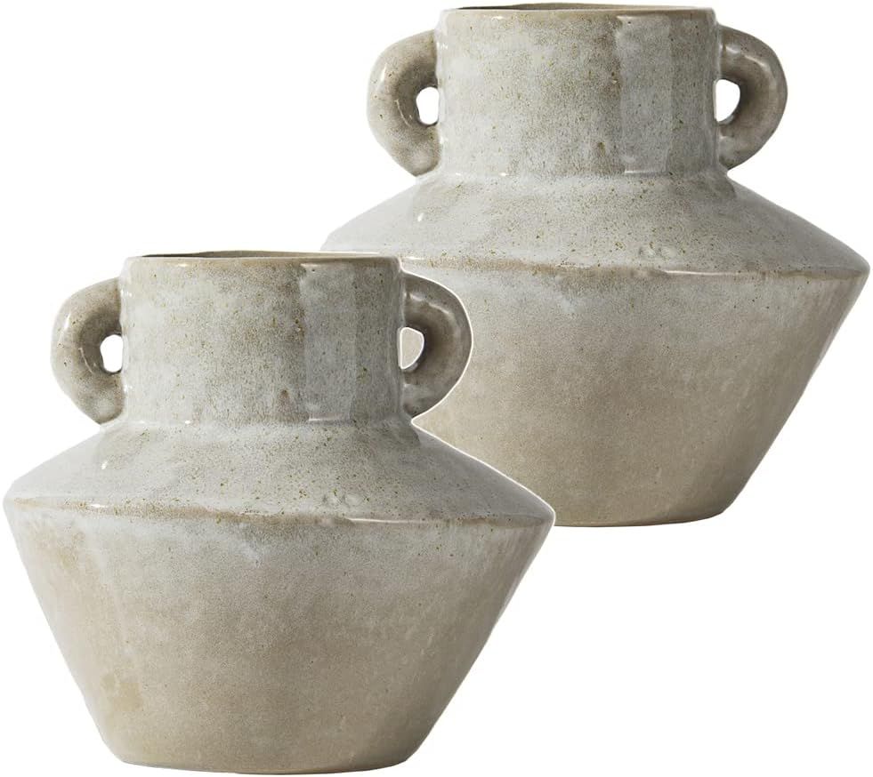 SZWQ Ceramic Vases, Vases, Amphora, Irregular Vases, Dried Vases, Rose Vases, 7.87 Inch H, Living... | Amazon (US)