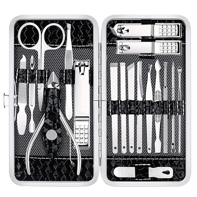Nail Clippers Set Fingernail and Toenail Clipper Cutters, Manicure Pedicure Kit -18 Pieces Stainl... | Amazon (US)