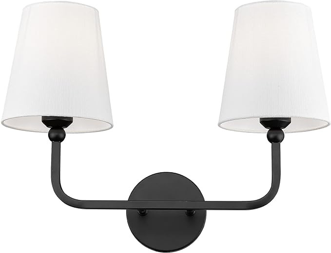 METWET 2-Light Bathroom Vanity Light Fixtures in Matte Black Finish, Modern Bedside Wall Sconces ... | Amazon (US)