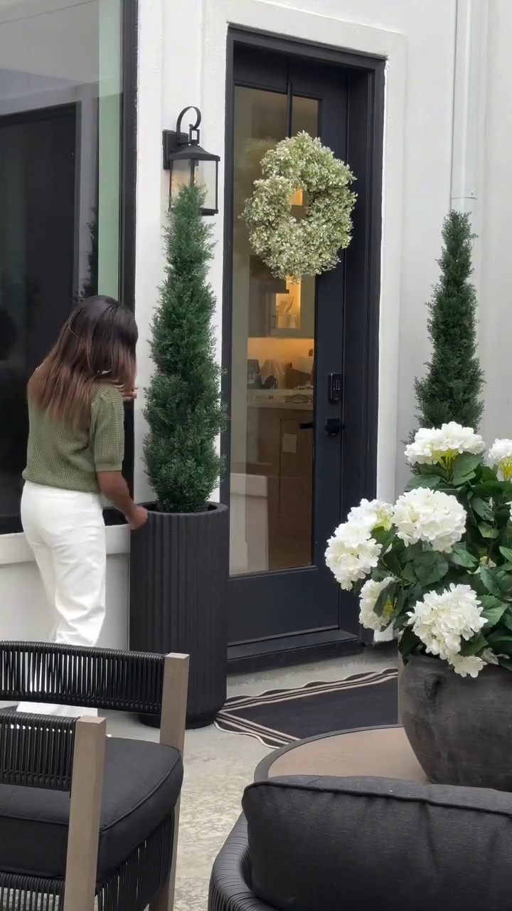 For this outdoor curation with the most gorgeous finds ☺️… 

Pro Tip to keep your artificial trees standing…. Add sand around them in the planter 😜🫶🏽

#LTKHome #LTKSaleAlert