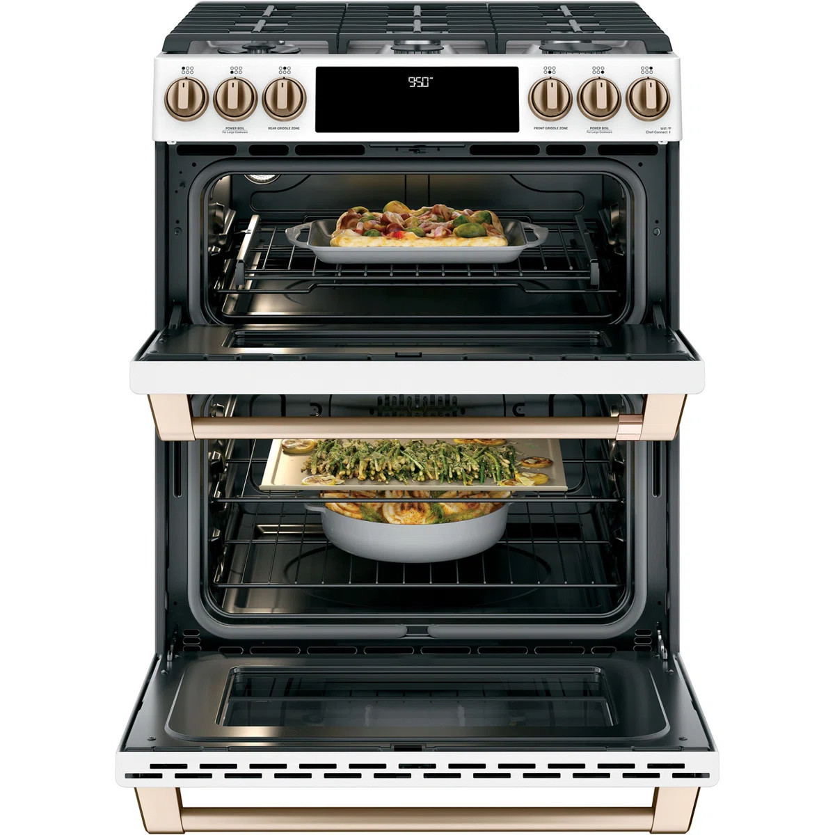 Café 30" 7 cu. ft. Smart Slide-in Dual Fuel Range with Griddle C2S950P4MW2 | Wayfair North America