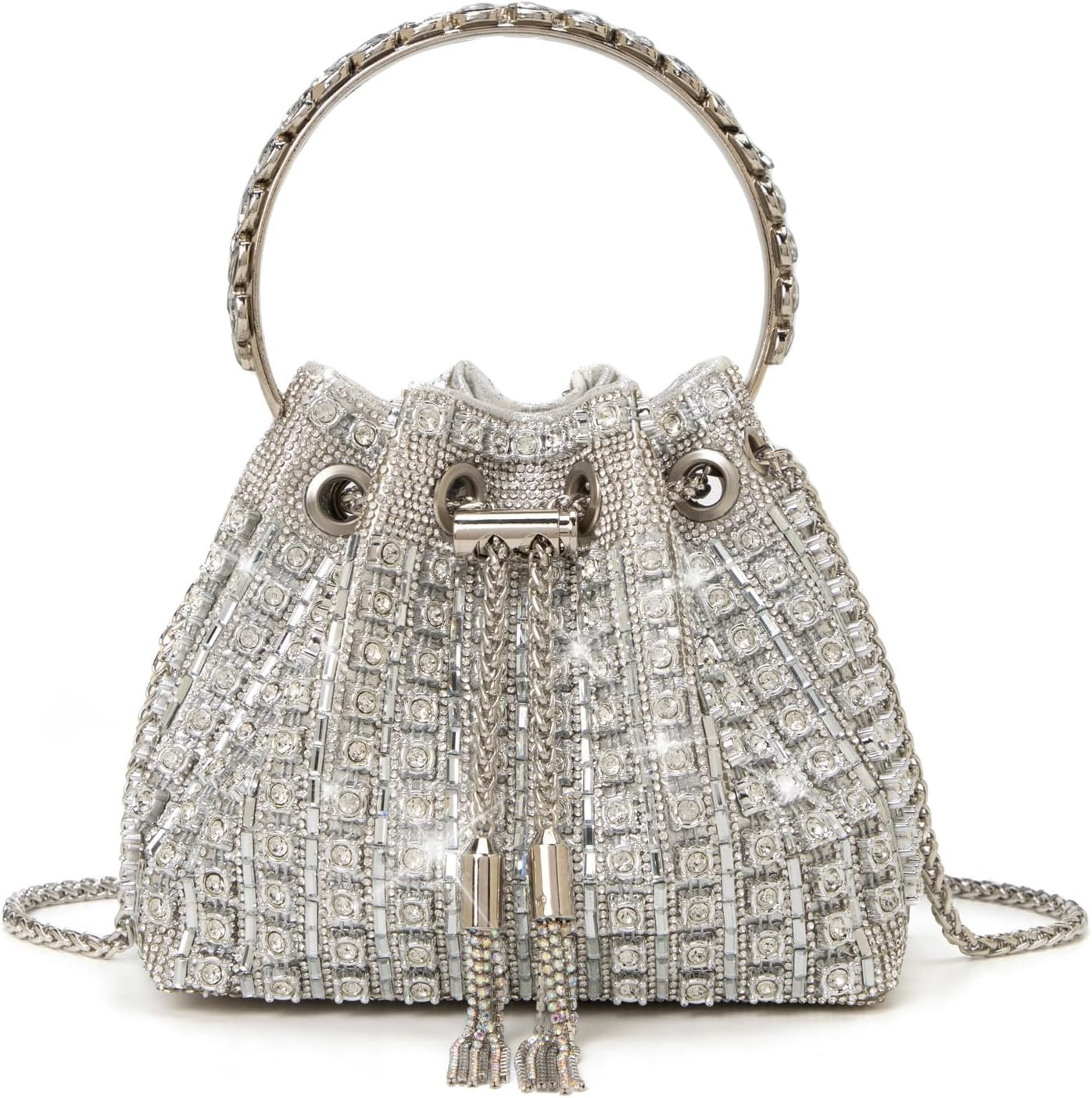 Sparkly Rhinestone Clutch Purse, Diamond Evening Bag with Chain | Amazon (US)