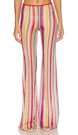 Wide Leg Trousers in Multicolor Red Stripes | Revolve Clothing (Global)