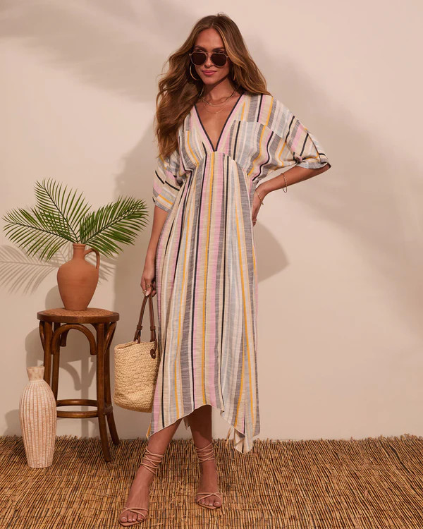 At Beachside Flowy Linen Midi Dress | VICI
