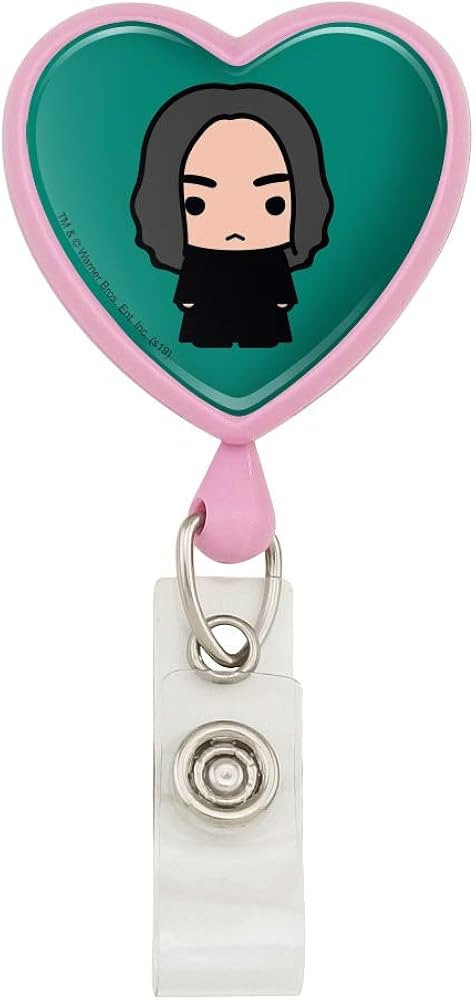 Harry Potter Snape Cute Chibi Character Heart Lanyard Retractable Reel Badge ID Card Holder | Amazon (US)