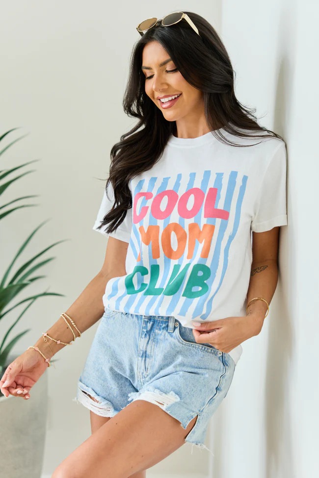 Cool Mom Club White Graphic Tee SALE | Pink Lily